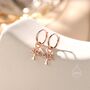 Sterling Silver Tree Charm Huggie Hoops, thumbnail 5 of 11