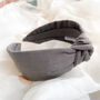 Charcoal Grey Knot Headband, thumbnail 2 of 6