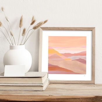 Sunset Desert Mountain Landscape Print, 2 of 7