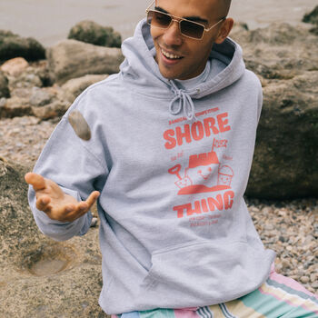 Shore Thing Men's Slogan Hoodie With Sandcastle Graphic, 2 of 4