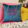 Glam Rock Embroidered Velvet Cushion, thumbnail 5 of 5