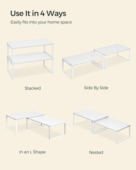 Spice Rack Set Stackable Cupboard Shelves, 6 of 7