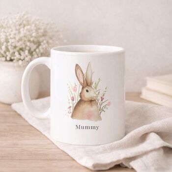 Personalised Easter Bunny Mug, Country Original Art, 6 of 6
