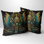 Celestial Aviary Art Deco Crane Poly Linen Cushion, thumbnail 1 of 7