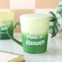 Matcha Made In Heaven Mug With Coaster Lid, thumbnail 1 of 2