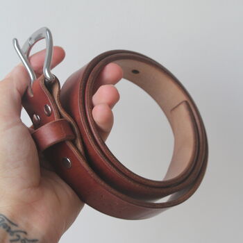 Personalised Leather Belt Brown, 2 of 8