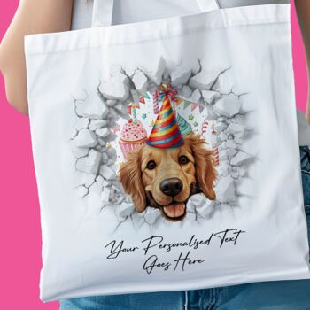 Personalised Golden Retriever Birthday Break Through Dog, 7 of 8