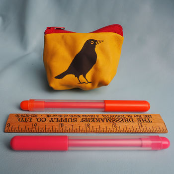 Small Blackbird Leather Coin Purse, 9 of 9