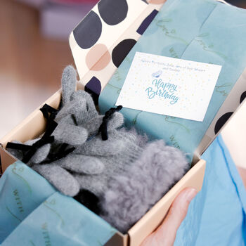 Cosy Bouclé Cuff Knitted Gloves Alpaca Wool Blend, 12 of 12