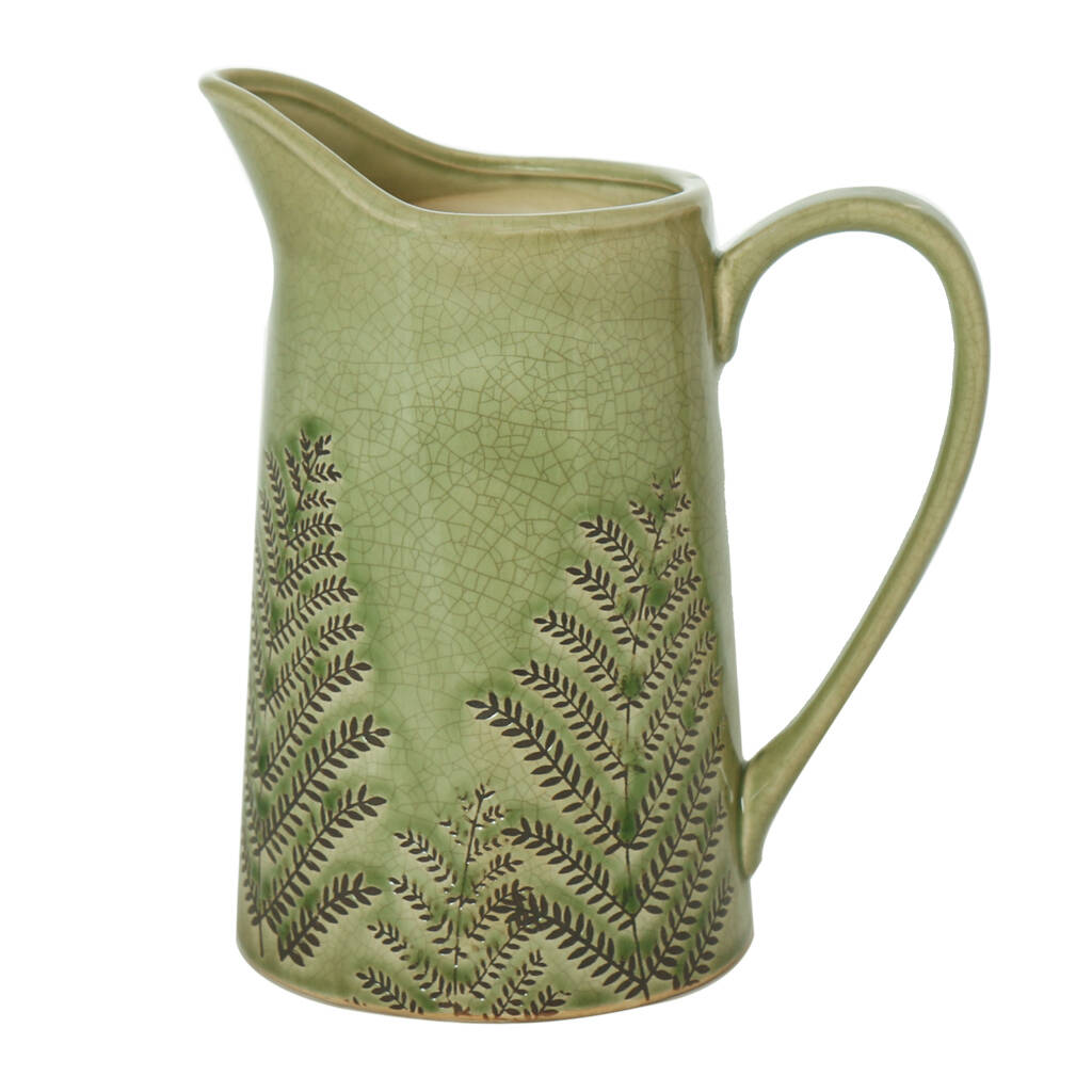 personalised spring green ceramic jug vase by dibor