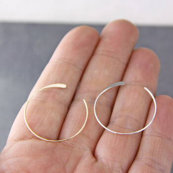 Contemporary Hammered Hoop Earrings, 3 of 8