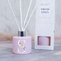 Personalised Floral Initial Round Pink Reed Diffuser, thumbnail 1 of 4