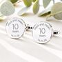 Personalised Ten Year Wedding Anniversary Cufflinks, thumbnail 1 of 6