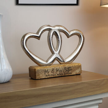 Anniversary Gifts Personalised Double Heart Ornament, 3 of 6