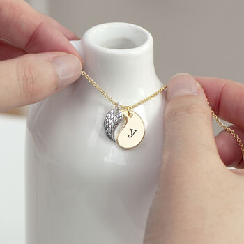 Personalised Gold Plated Angel Wing Necklace, 3 of 5