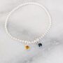 Sterling Silver Two Birthstone Family Beaded Stretch Bracelet, thumbnail 3 of 5
