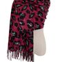 Burgundy Animal Wool And Viscose Blend Fleece Scarf, thumbnail 2 of 3