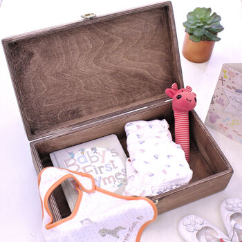 Personalised Wooden New Baby Keepsake Box, 2 of 4