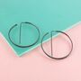 Circular Geometric Silver Plated Hoop Earrings, thumbnail 5 of 6