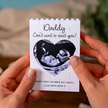 Personalised Baby Scan Photo Lego® Block Gift For Expectant Dads: First Father's Day From Bump, 4 of 12