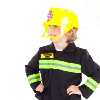 Personalised Black Fire Fighter Costume, 2 of 9