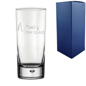 Personalised Engraved Bubble Highball Gin Glass, 2 of 6