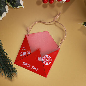 G Decor Magical Santa Letter Envelope Christmas Tree Hanging Decoration For Secret Notes, Gift Cards, 4 of 5