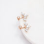 Leaf Crystal Ear Jacket Earrings In Gold Colour, thumbnail 3 of 3