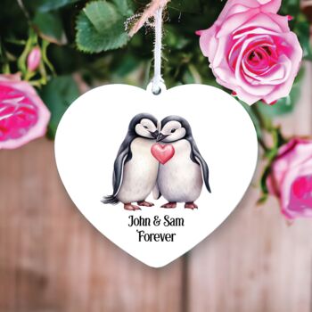 Personalised Penguin Valentine's Couple Gift, 2 of 2