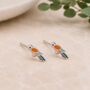 Sterling Silver Enamel Parrot Stud Earrings, thumbnail 2 of 5