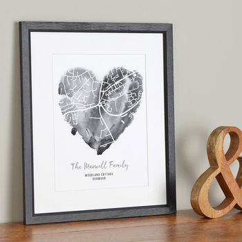 Personalised Map Heart Print, 3 of 4