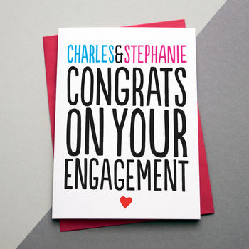 Personalised Engagement Congratulations Card By A is for Alphabet