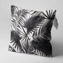 Tropical Black And White Leaves Cushion Cover, thumbnail 3 of 7