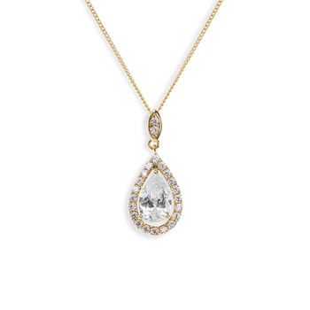 Belmont Rhodium. Gold Or Rose Gold Plated Drop Pendant, 3 of 11