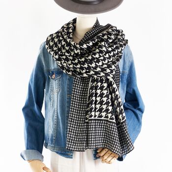 Houndstooth Personalised Monochrome Scarf, 3 of 7