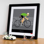 Personalised Cycling Print, Green Jersey, thumbnail 5 of 8