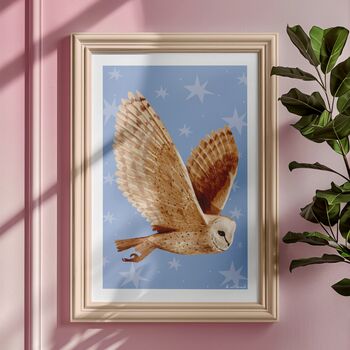 Barn Owl Art Print: British Wildlife Wall Decor, 4 of 9
