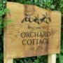 Engraved Live Edge Oak Wooden Sign | Statement Entrance Sign | Wide Slab Natural Chunky Shop Signage |Campsite Estate Signs, thumbnail 6 of 12