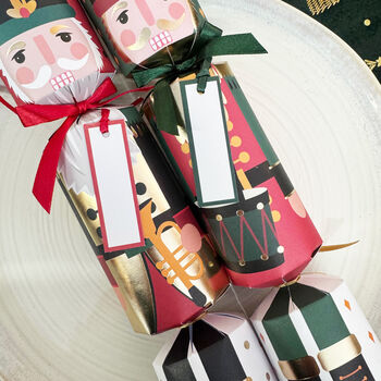 Red And Green Nutcracker Christmas Crackers Set Of Six, 6 of 7