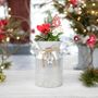 Festive Milk Churn Planter Snowy Conifer And Winter Blooms, thumbnail 1 of 2