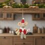 Handmade Felt Chris Mouse Christmas Hanging Decoration, thumbnail 2 of 4