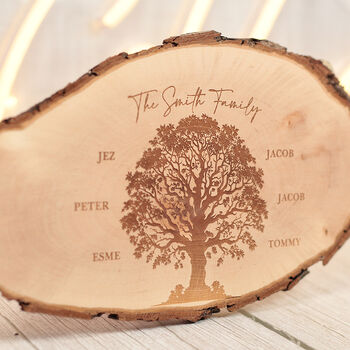 Personalised 'Family Tree' Wood Slice Sign Decoration, 3 of 4