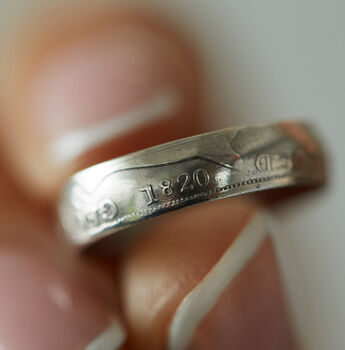 1800's British Sixpence Sterling Silver Coin Ring, 2 of 12