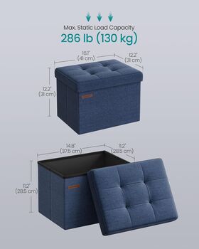 Compact Foldable Ottoman Footrest With Storage, 8 of 10