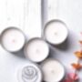 Autumn Mini Travel Candles. Trio Set. Eco Tins, thumbnail 4 of 5