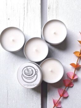 Autumn Mini Travel Candles. Trio Set. Eco Tins, 4 of 5
