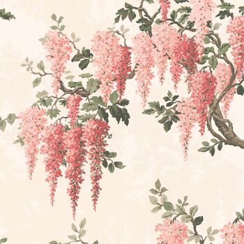 Wisteria Coral Floral Wallpaper, 4 of 4