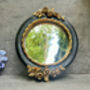 16cm Black And Gold Decorative Wall Mirror – Floral Motif, thumbnail 4 of 12