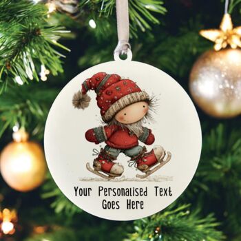 Personalised Christmas Gonk Gnome Hanging Bauble Decoration, 5 of 11