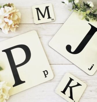 Letter Tile Place Mat And Coaster, 3 of 4